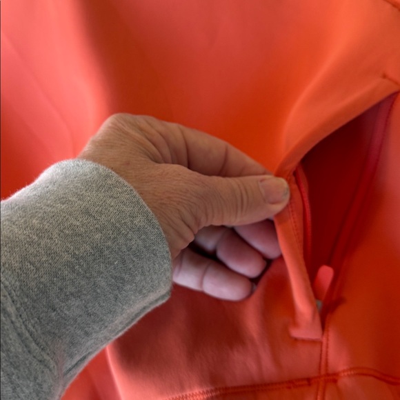 LuLu Lemon orange pullover w zip pockets on side - Picture 2 of 4